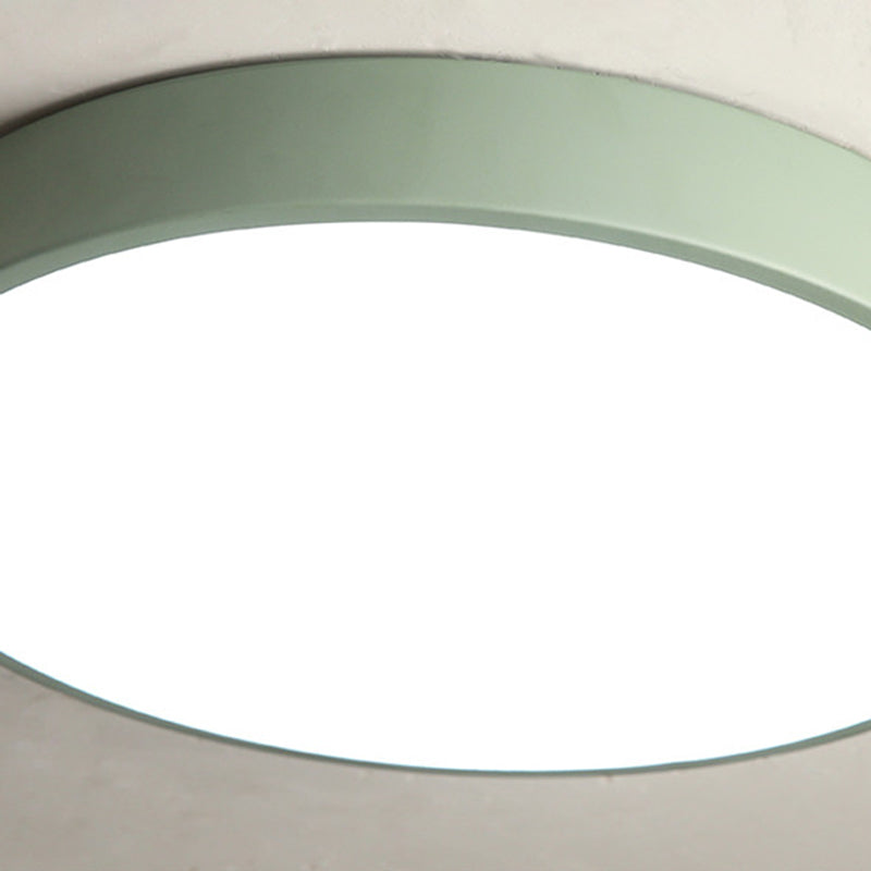 Round Shape Ceiling Lamp Macaroon Modern Simple Style Iron 1 Light Flush Mount for Children's Room