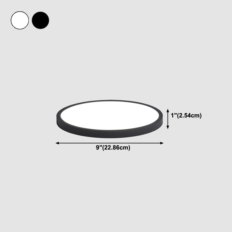 Lámpara de techo LED de forma redonda, acrílico moderno, 1 luz, montaje empotrado para pasillo de balcón