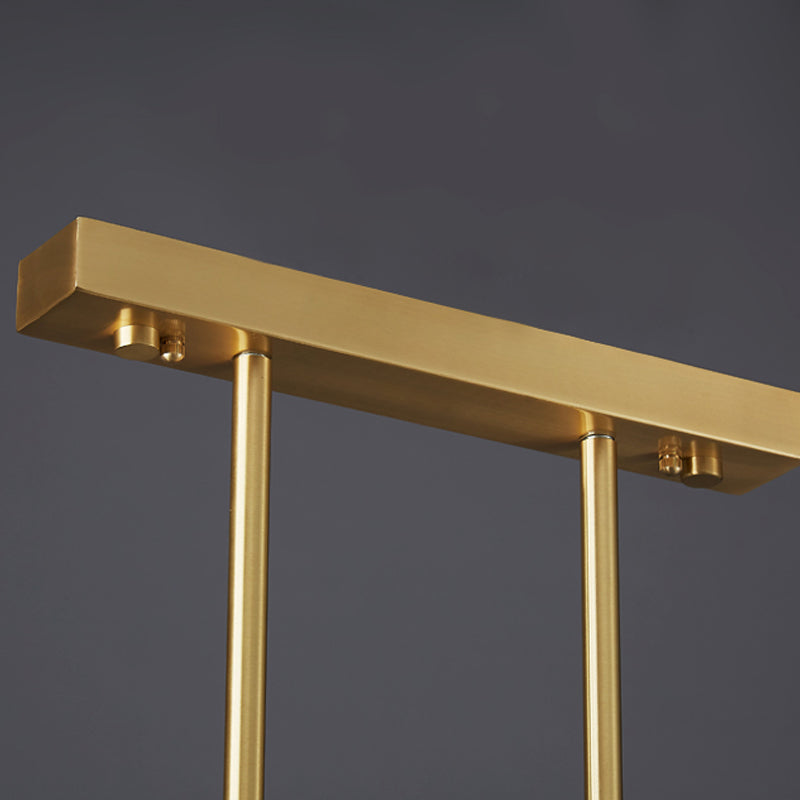 Luminaire d'île contemporaine Crystal Cylinder Island Lights in Gold Finish