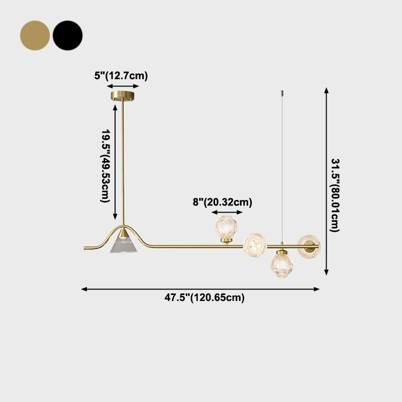 Zeitgenössische Inselleuchten Glaskugel Island Lichter für Küche