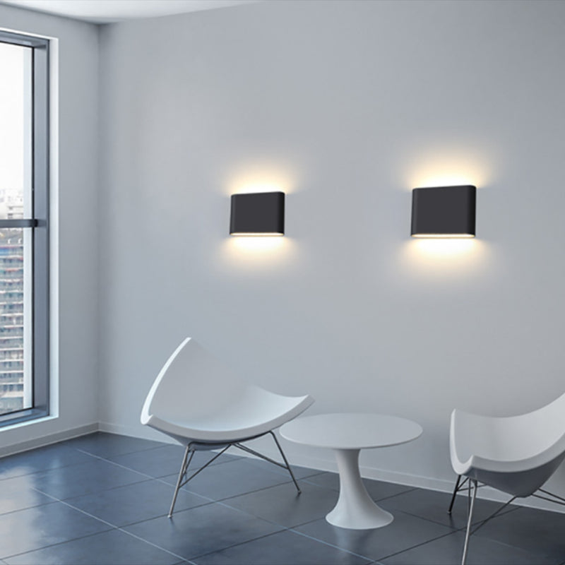 Square Shape Metal Wall Sconce Modern Style 2-Light Wall Mounted Lighting