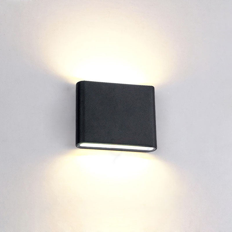 Square Shape Metal Wall Sconce Modern Style 2-Light Wall Mounted Lighting