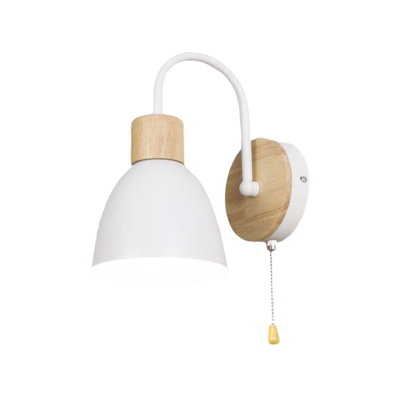 Moderner Stil Flared Leuchtenleuchten Holz 1 leichte Wand montierte Beleuchtung