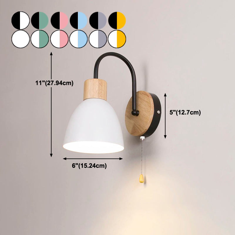 Moderner Stil Flared Leuchtenleuchten Holz 1 leichte Wand montierte Beleuchtung