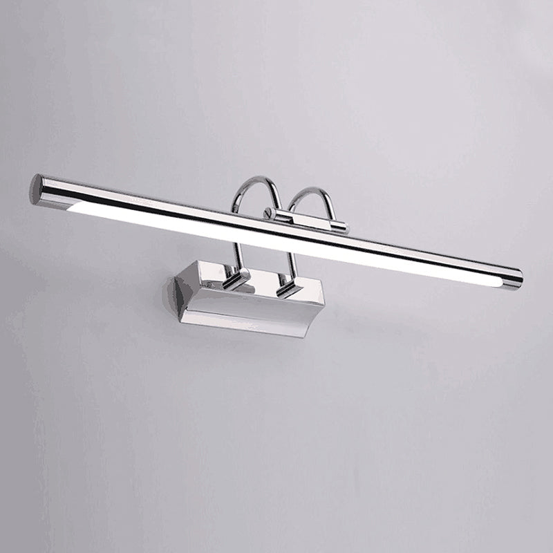 Linear Shade Metal Wall Sconce Modern 1 Light Mirror Wall Mount Light Fixture
