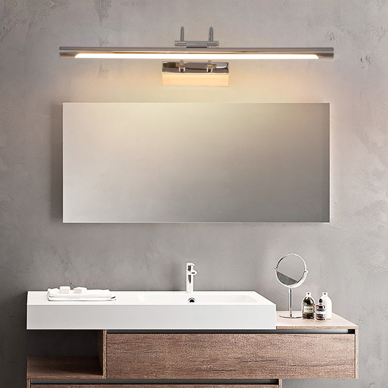 Linear Shade Metal Wall Sconce Modern 1 Light Mirror Wall Mount Light Fixture