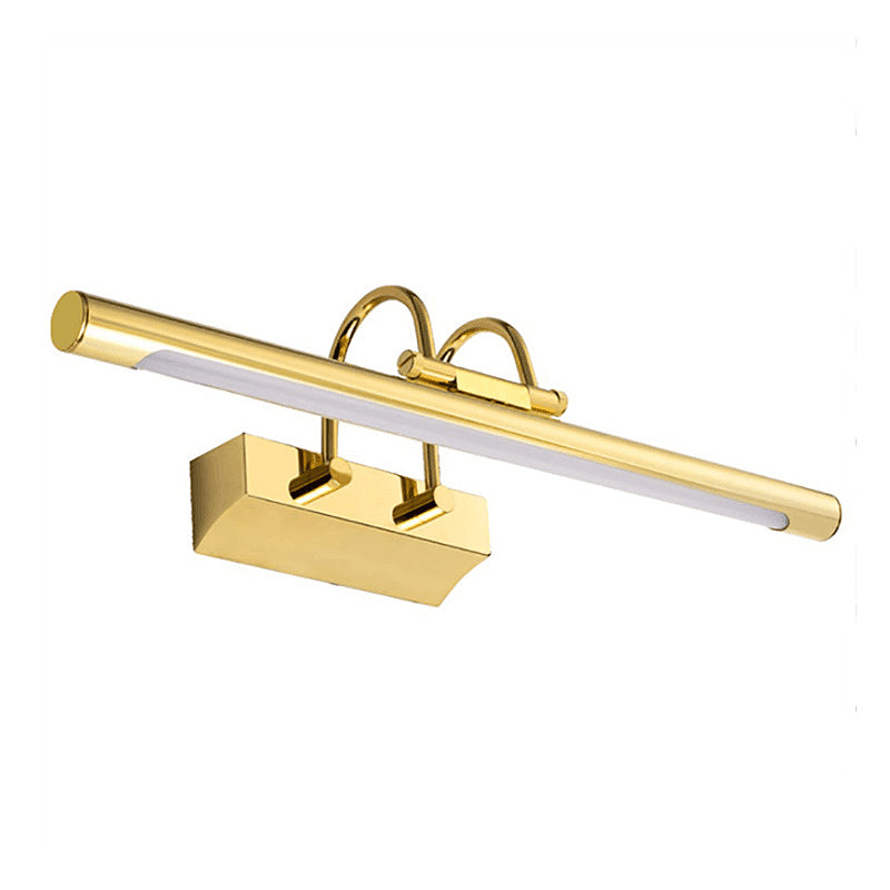 Linear Shade Metal Wall Sconce Modern 1 Light Mirror Wall Mount Light Fixture