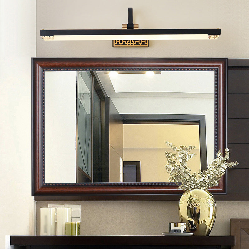 Obelle linéaire Mall Murce moderne 1 Miroir lumineux Miroir mural Moup Light Aymat en noir