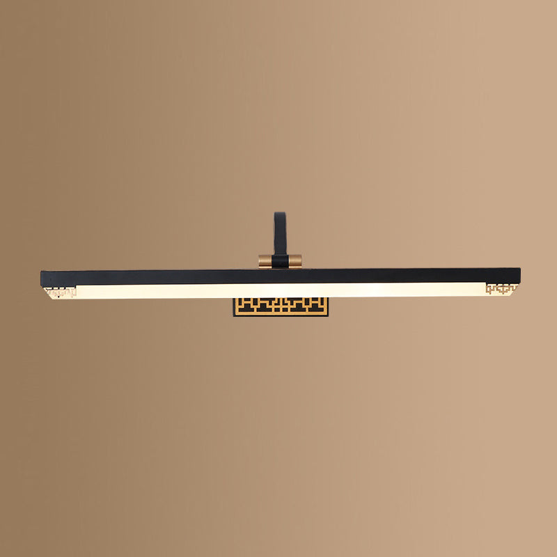 Obelle linéaire Mall Murce moderne 1 Miroir lumineux Miroir mural Moup Light Aymat en noir