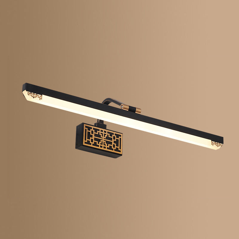 Obelle linéaire Mall Murce moderne 1 Miroir lumineux Miroir mural Moup Light Aymat en noir