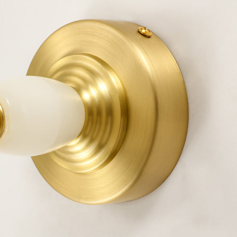Linear Metal Wall Sconce Modern Style 1 Light Mirror Wall Mount Light Fixture in Brass