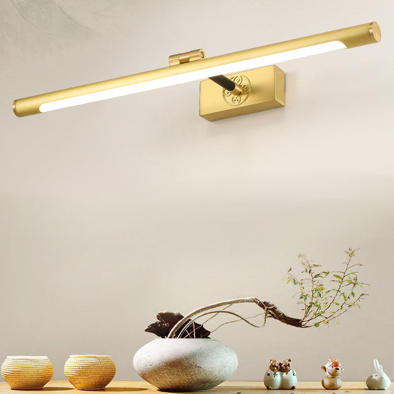 Linear Metal Wall Sconce Modern Style 1-Light Mirror Wall Mount Light Fixture