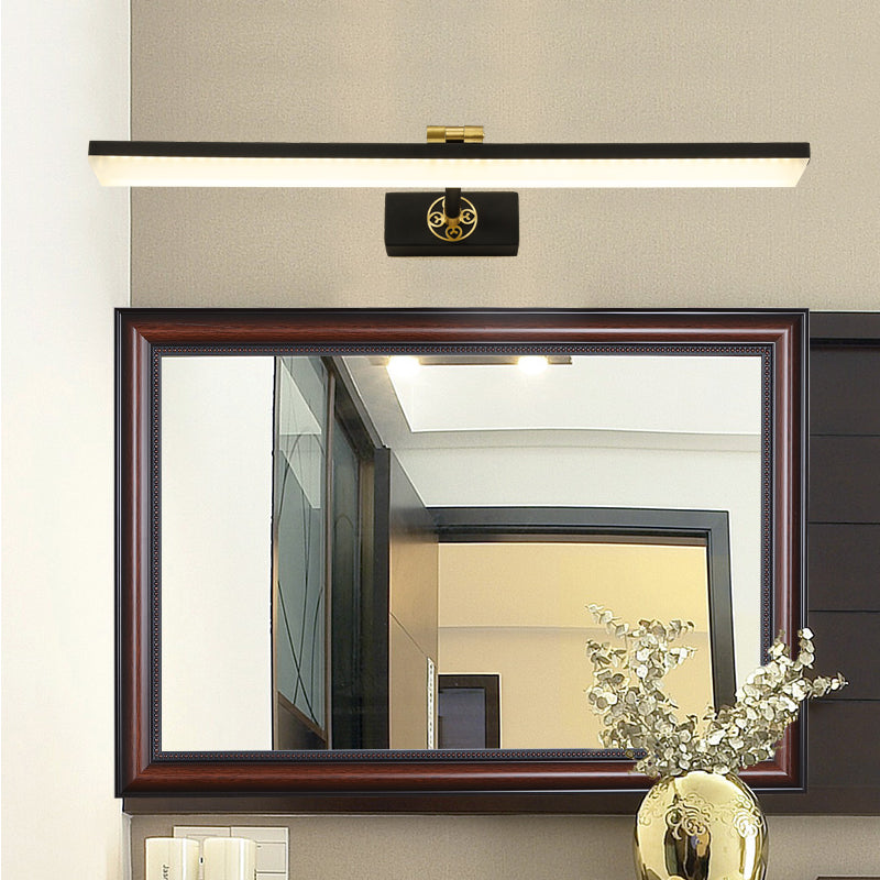 Linear Metal Wall Sconce Modern Style 1-Light Mirror Wall Mount Light Fixture