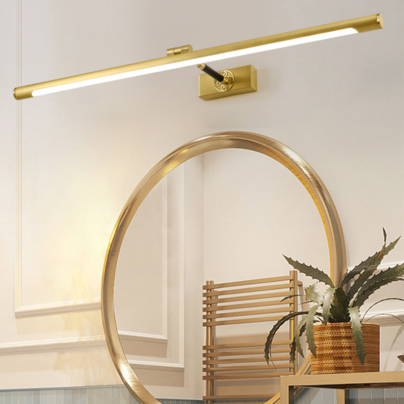 Linear Metal Wall Sconce Modern Style 1-Light Mirror Wall Mount Light Fixture