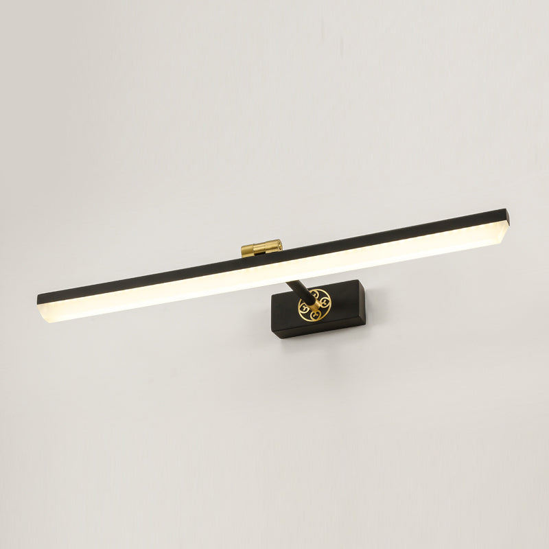 Linear Metal Wall Sconce Modern Style 1-Light Mirror Wall Mount Light Fixture