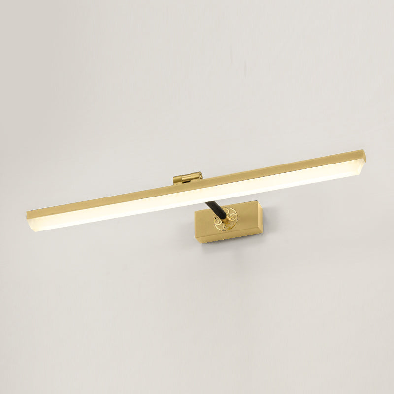 Linear Metal Wall Sconce Modern Style 1-Light Mirror Wall Mount Light Fixture