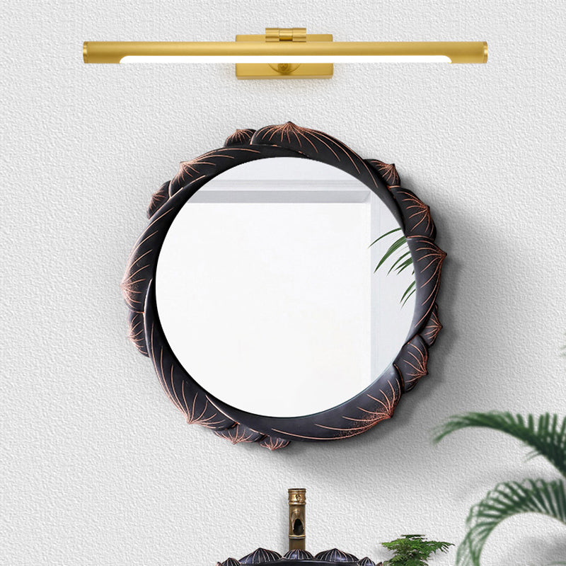 Linear Metal Wall Sconce Modern Style 1-Light Mirror Wall Mount Light Fixture