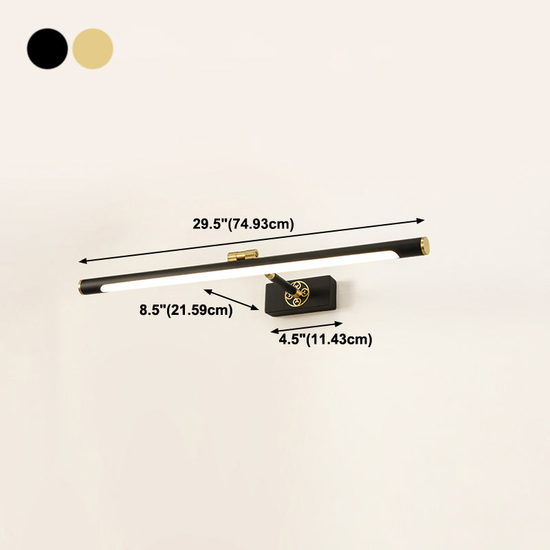 Linear Metal Wall Sconce Modern Style 1-Light Mirror Wall Mount Light Fixture