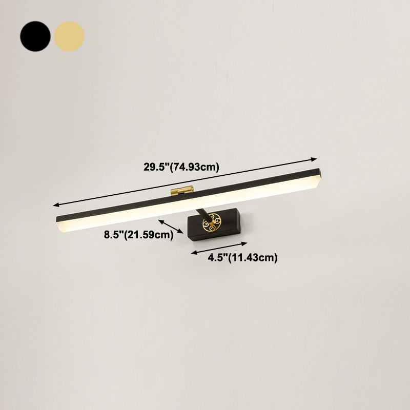 Linear Metal Wall Sconce Modern Style 1-Light Mirror Wall Mount Light Fixture