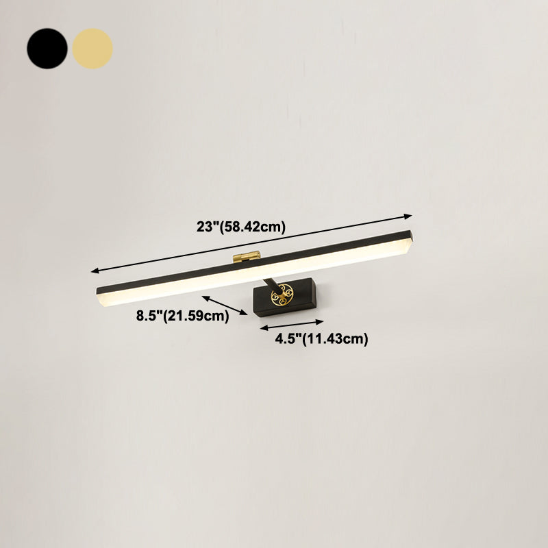 Linear Metal Wall Sconce Modern Style 1-Light Mirror Wall Mount Light Fixture