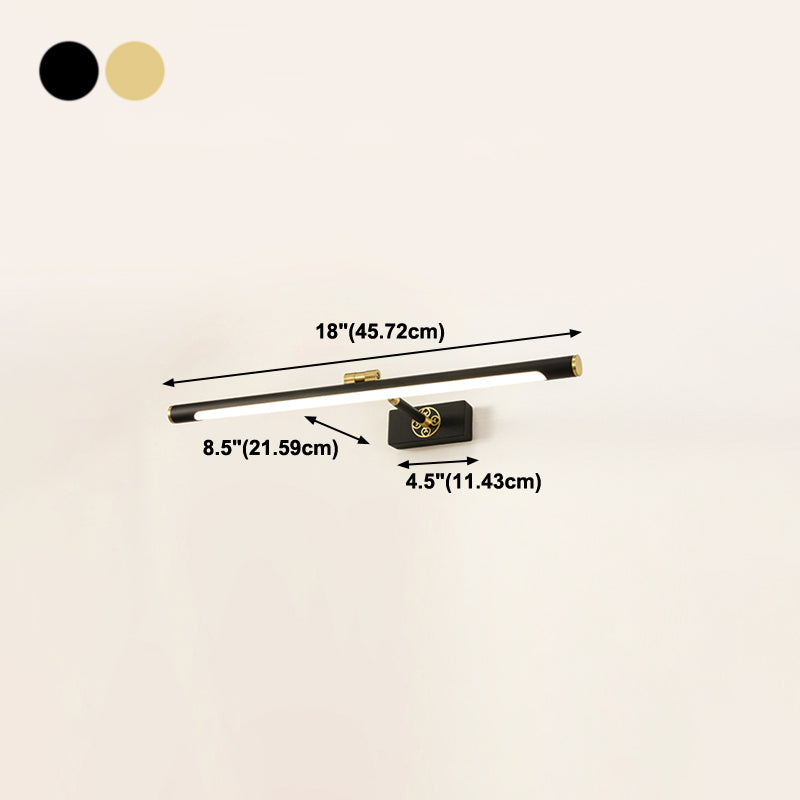Linear Metal Wall Sconce Modern Style 1-Light Mirror Wall Mount Light Fixture