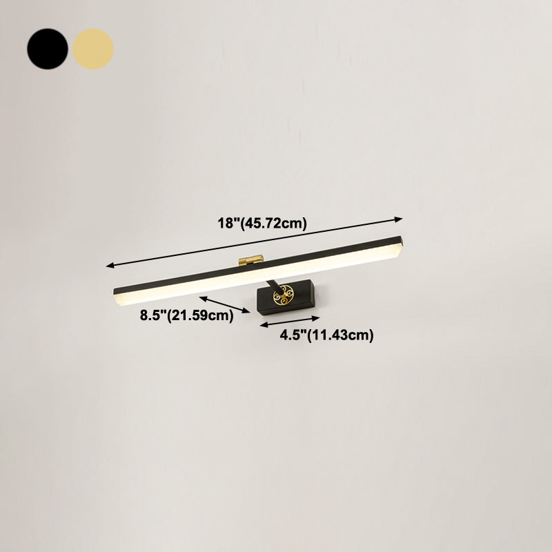 Linear Metal Wall Sconce Modern Style 1-Light Mirror Wall Mount Light Fixture