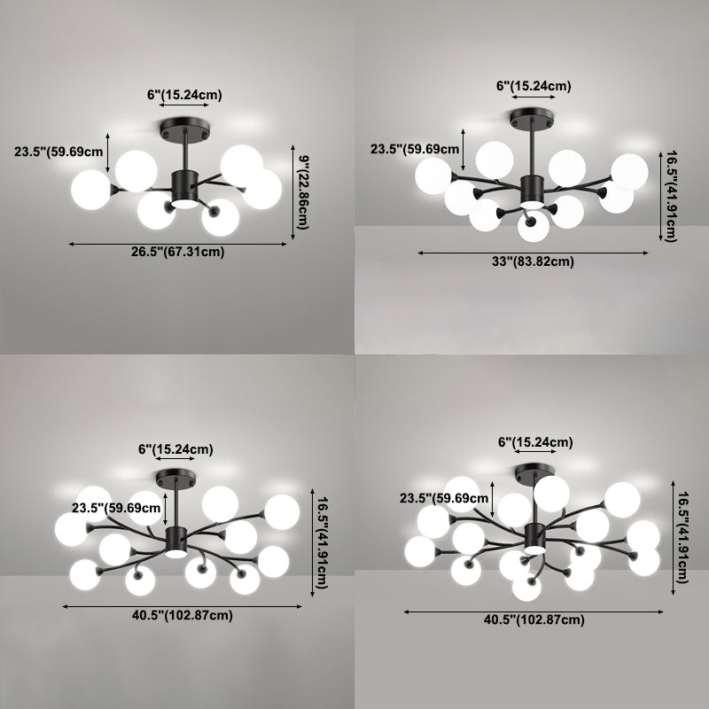 Black Glass Hanging Pendant Lights Modern Hanging Lamps for Living Room