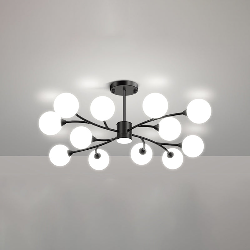 Black Glass Hanging Pendant Lights Modern Hanging Lamps for Living Room