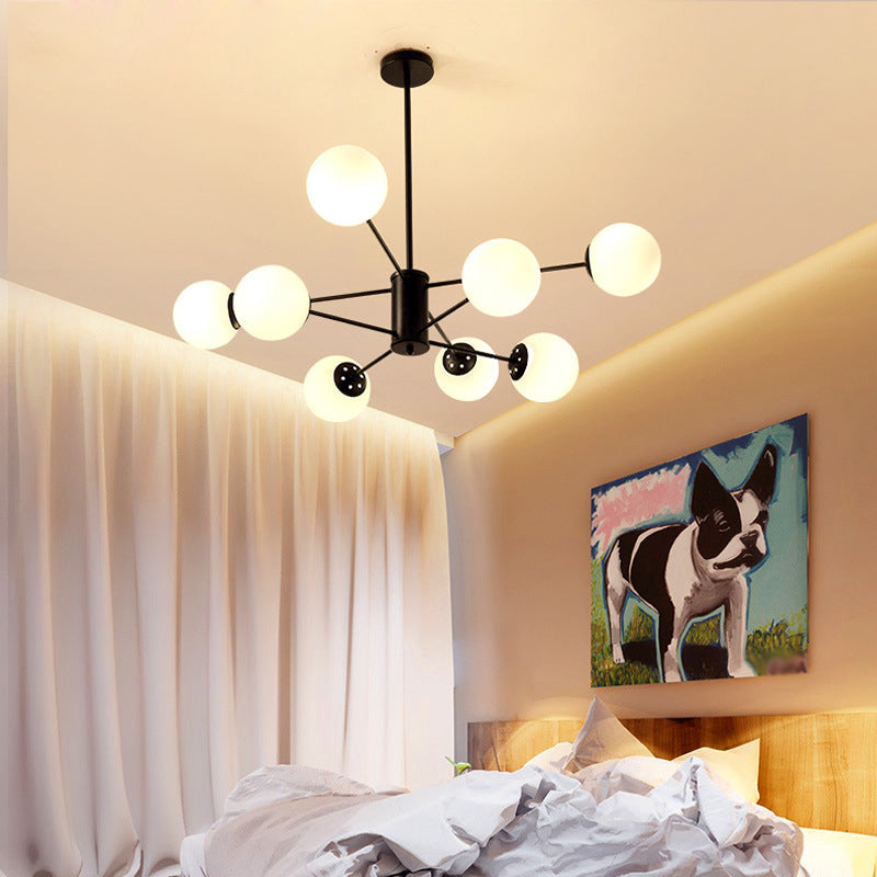 Modern Glass Ceiling Pendant Light Spherical Ceiling Hung Fixtures for Bedroom