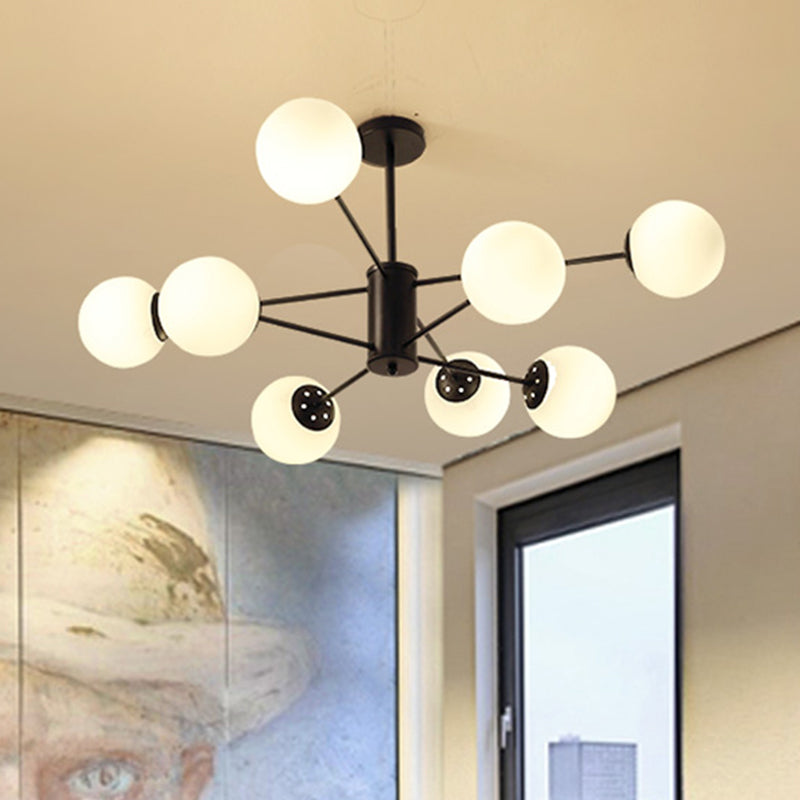 Modern Glass Ceiling Pendant Light Spherical Ceiling Hung Fixtures for Bedroom