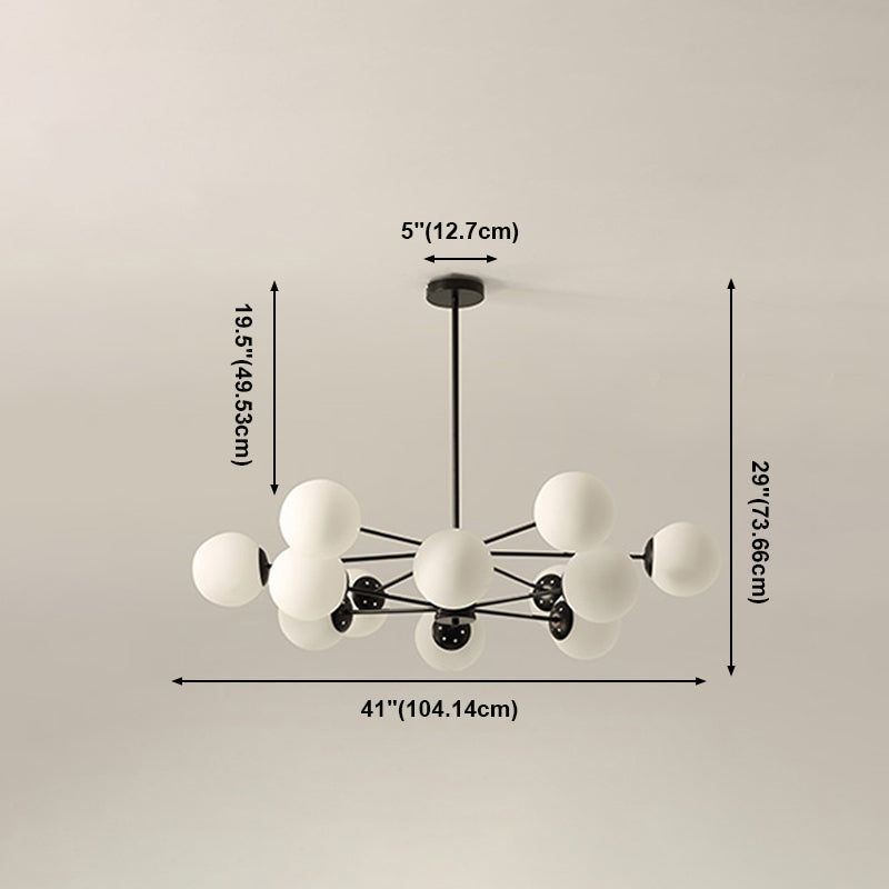 Modern Glass Ceiling Pendant Light Spherical Ceiling Hung Fixtures for Bedroom