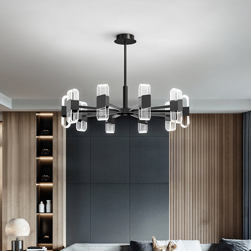 Living Room Modern Hanging Ceiling Lights Acrylic Sputnik Hanging Pendant Lamp