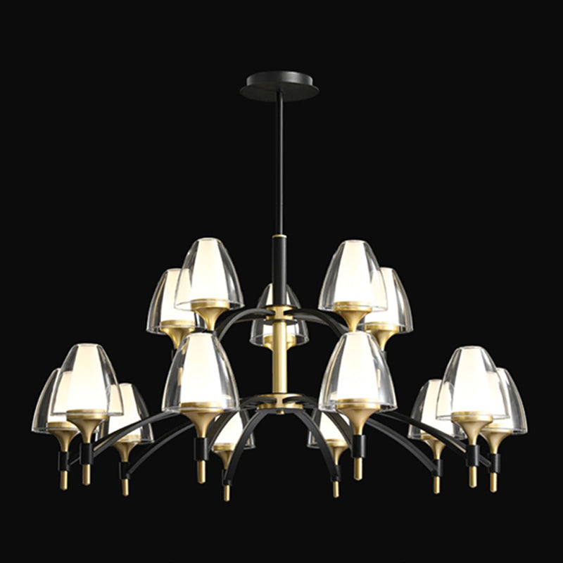 Schwarz Aluminium Anhänger Lichter Minimalismus Decke Anhänger Licht für Wohnzimmer