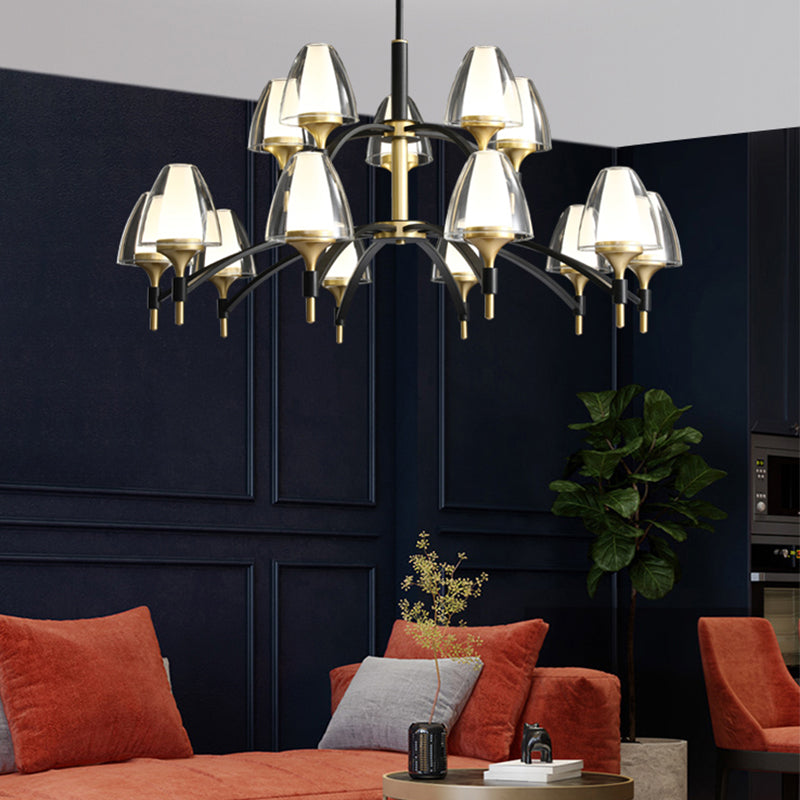 Schwarz Aluminium Anhänger Lichter Minimalismus Decke Anhänger Licht für Wohnzimmer