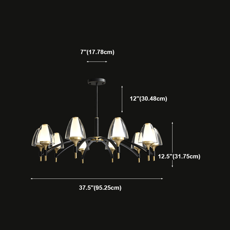 Schwarz Aluminium Anhänger Lichter Minimalismus Decke Anhänger Licht für Wohnzimmer