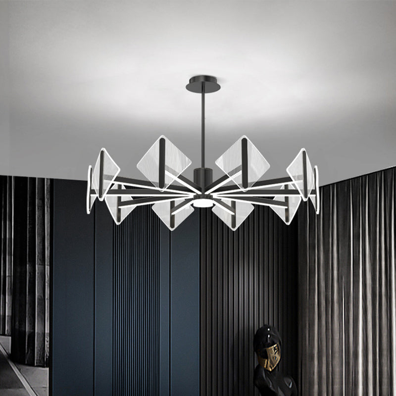 Acrylic Black Hanging Pendant Lights Contemporary Hanging Lamps for Living Room