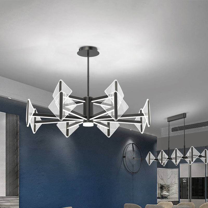 Acrylic Black Hanging Pendant Lights Contemporary Hanging Lamps for Living Room