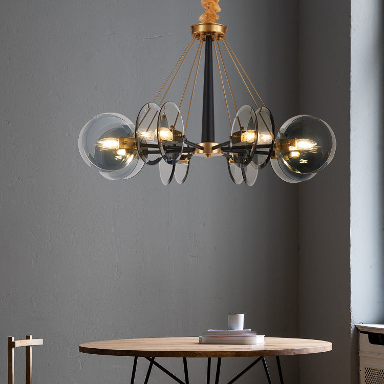 Contemporary Ceiling Hung Fixture Circle Glass Down Lighting Pendant for Living Room