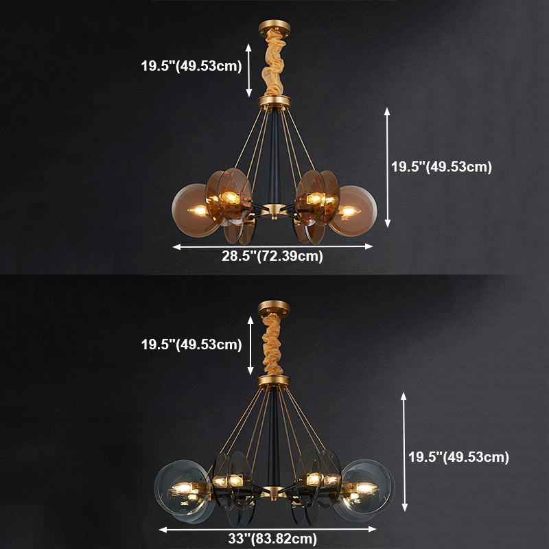 Contemporary Ceiling Hung Fixture Circle Glass Down Lighting Pendant for Living Room