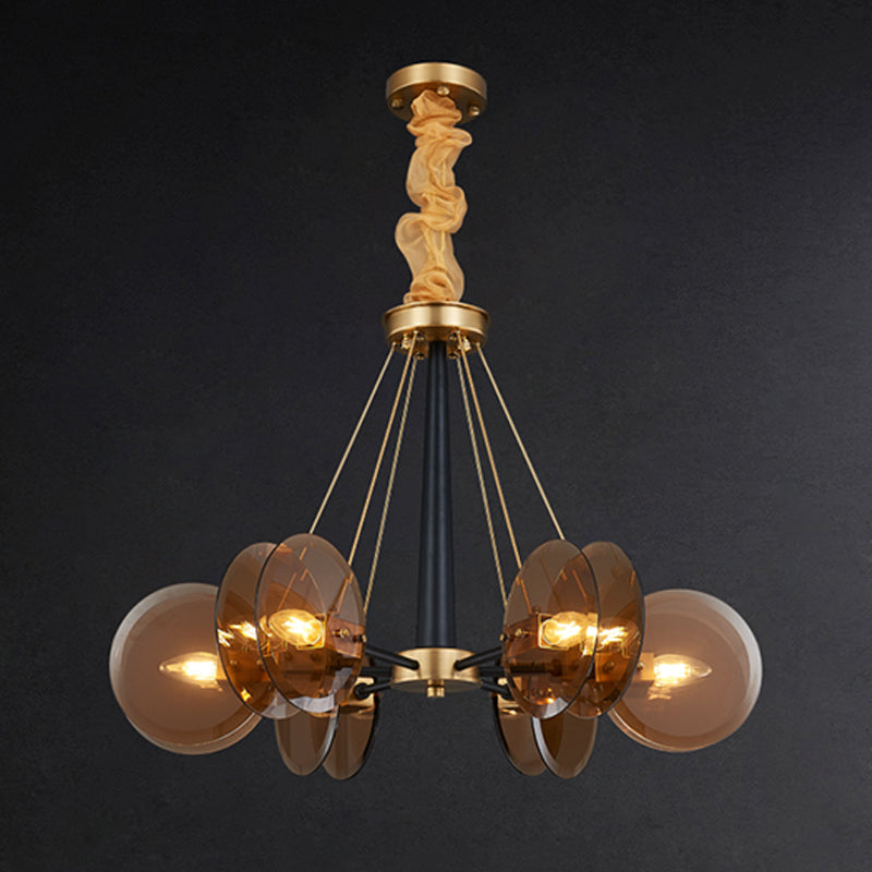 Contemporary Ceiling Hung Fixture Circle Glass Down Lighting Pendant for Living Room