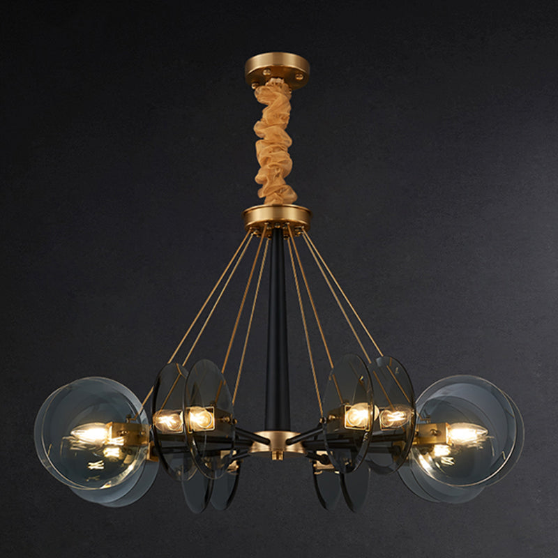 Contemporary Ceiling Hung Fixture Circle Glass Down Lighting Pendant for Living Room
