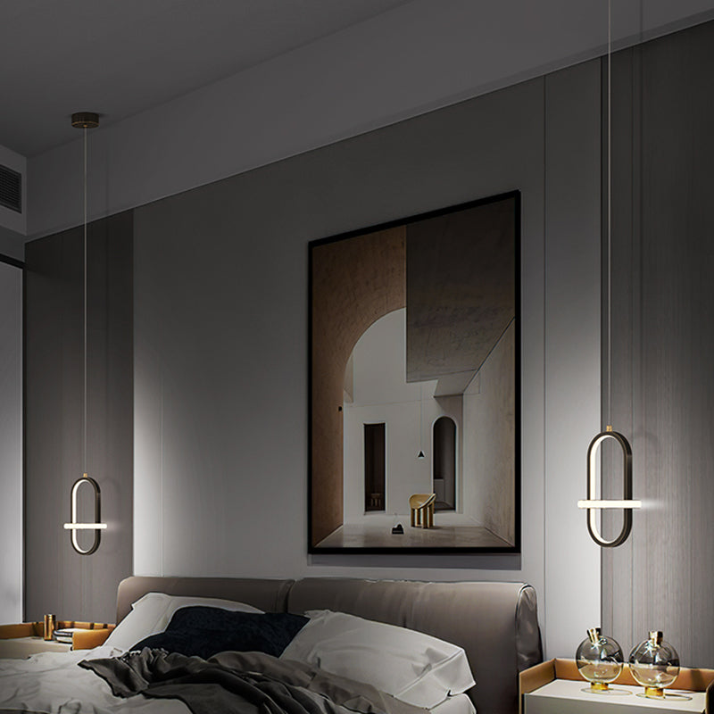 Pendre contemporain Light 2-Light Plafond plafond Metal pour chambre à coucher