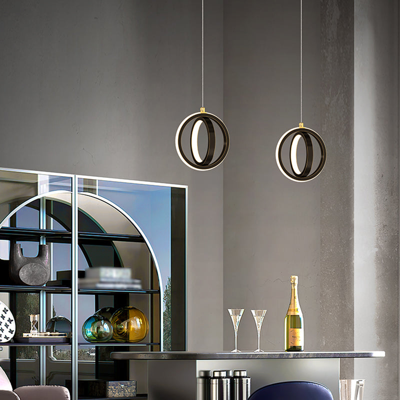 Pendre contemporain Light 2-Light Plafond plafond Metal pour chambre à coucher