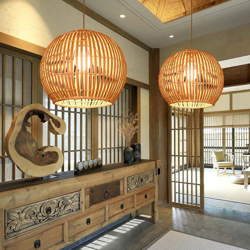 Chinesische Rattan hängende Anhänger leichte 1-Licht-Kuppel Anhänger für Esszimmer