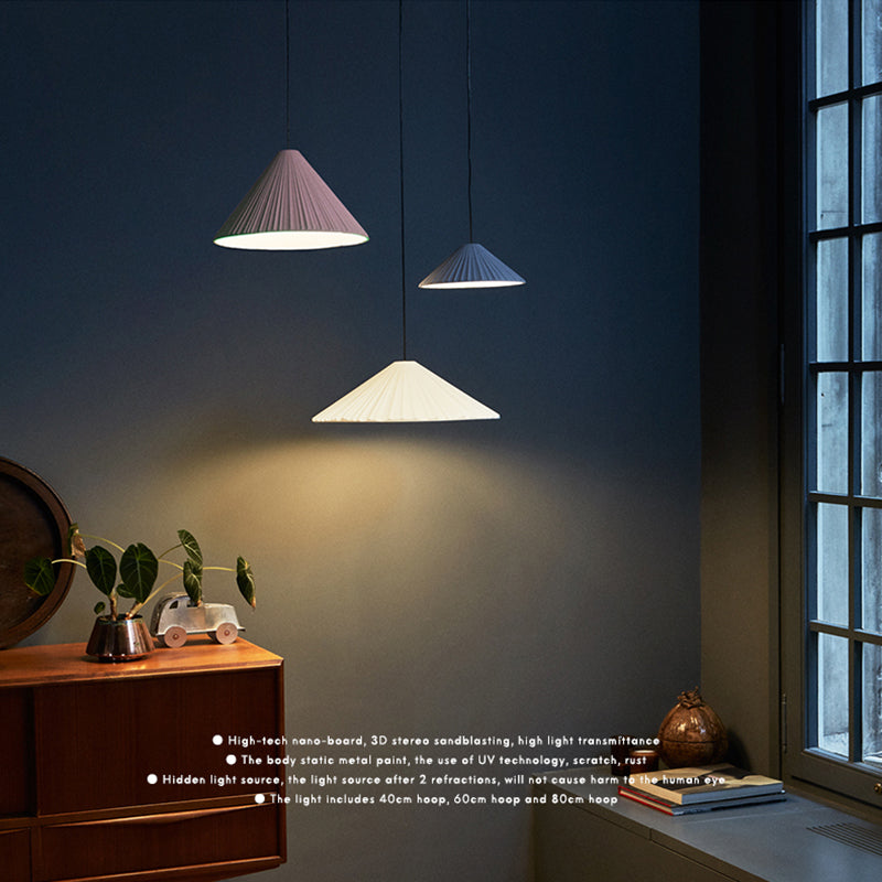 Forme du cône de ciment Lumières de suspension de macaron moderne 1 luminaire de support léger.