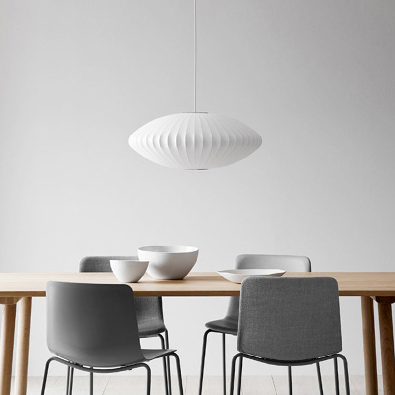 Kit d'éclairage ovale à la soie de soie et de lumière du plafond nordique blanc pour salle à manger