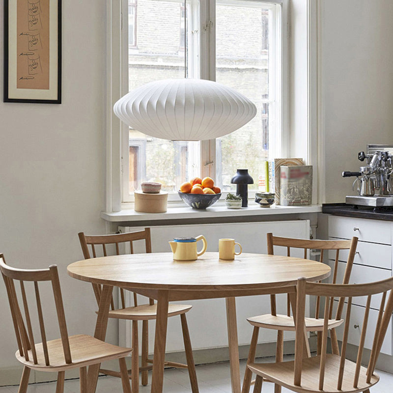 Kit d'éclairage ovale à la soie de soie et de lumière du plafond nordique blanc pour salle à manger