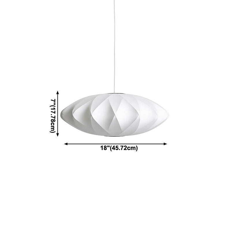 Kit d'éclairage ovale à la soie de soie et de lumière du plafond nordique blanc pour salle à manger