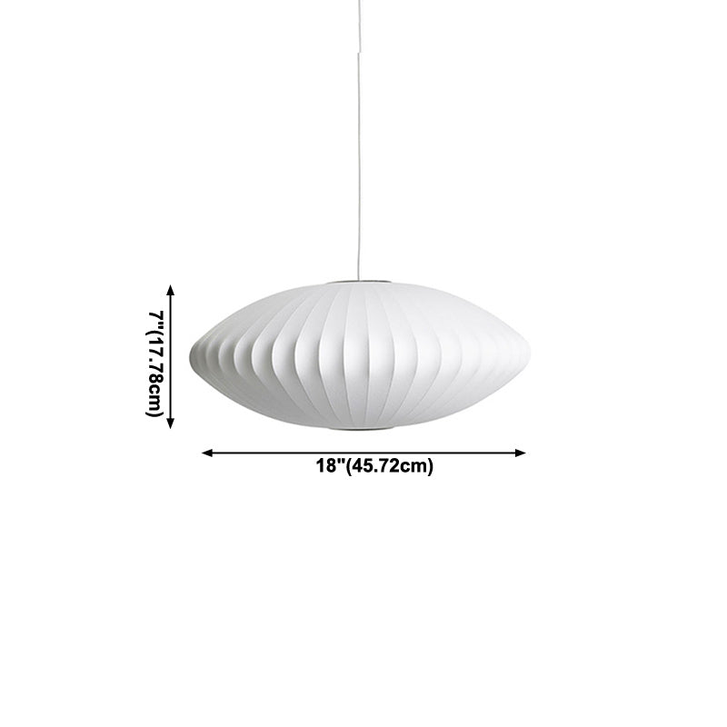 Kit d'éclairage ovale à la soie de soie et de lumière du plafond nordique blanc pour salle à manger