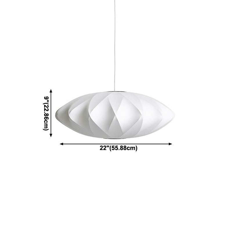 Kit d'éclairage ovale à la soie de soie et de lumière du plafond nordique blanc pour salle à manger